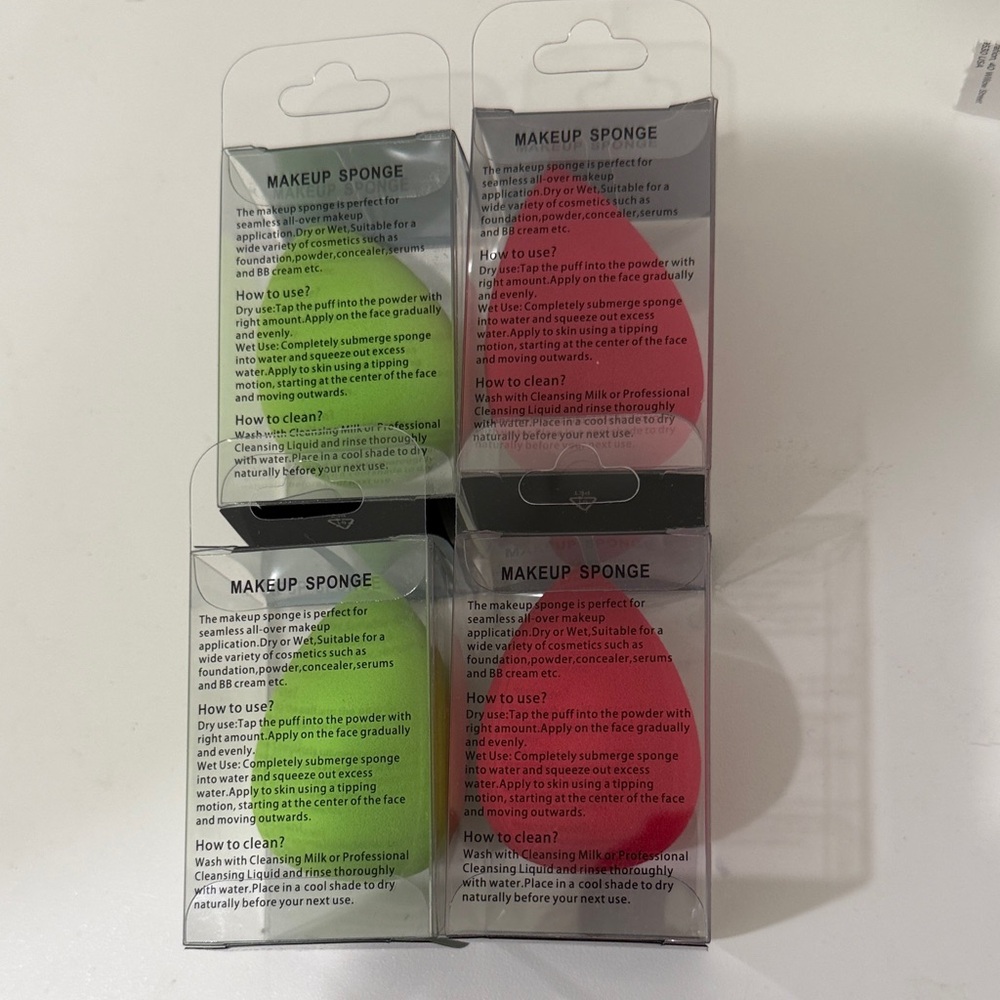 Makeup Sponge Set - Pink and Green